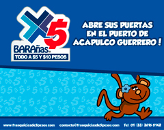 Barañas 5 pesos llega al puerto de Acapulco Guerrero
